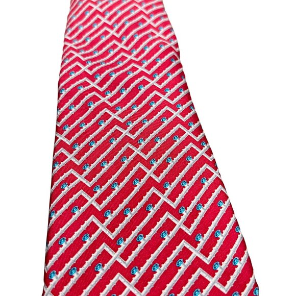 Vineyard Vines Vinson & Elkins Red Blue Plumbing Pipes Silk Classic Tie - Picture 2 of 5